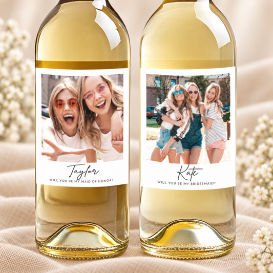 Maid of honor proposal wine label