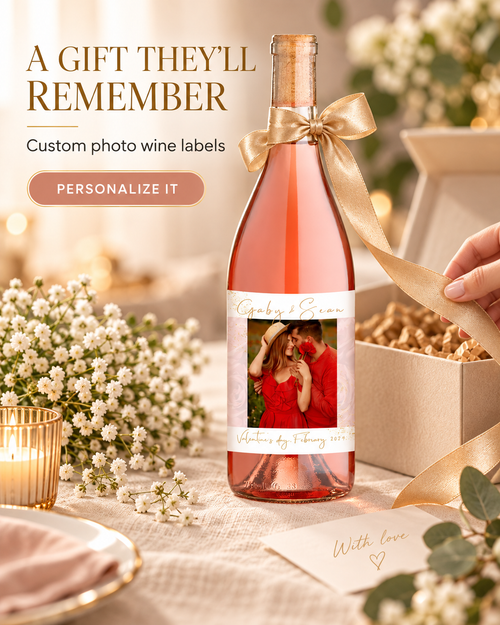 A gift they'll remember, custom wine label