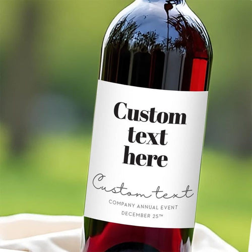 Personalized wine label close up