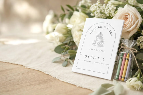 Personalized wedding activity book, Meghan and Noah