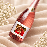 Save the date custom photo wine label