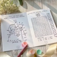 Inside pages: connect the dots and wedding word search activities