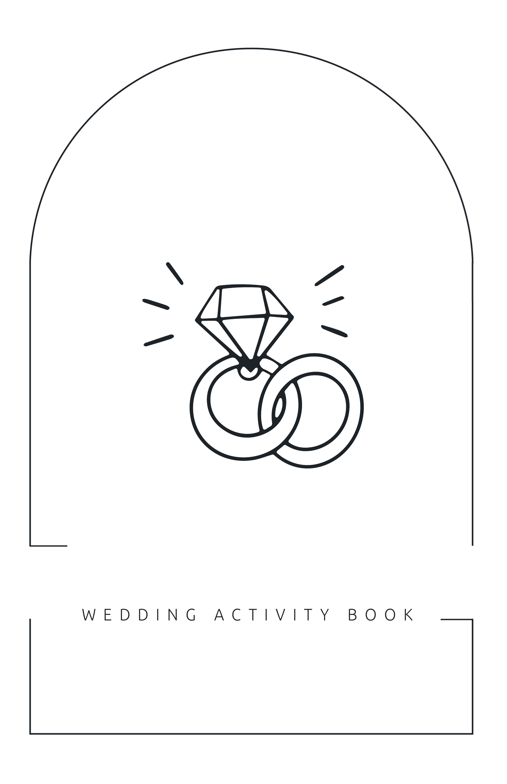 Exact preview of the printed wedding activity book cover