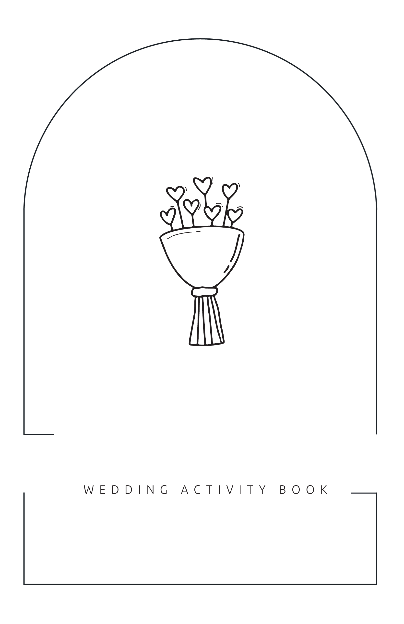 Exact preview of the printed wedding activity book cover