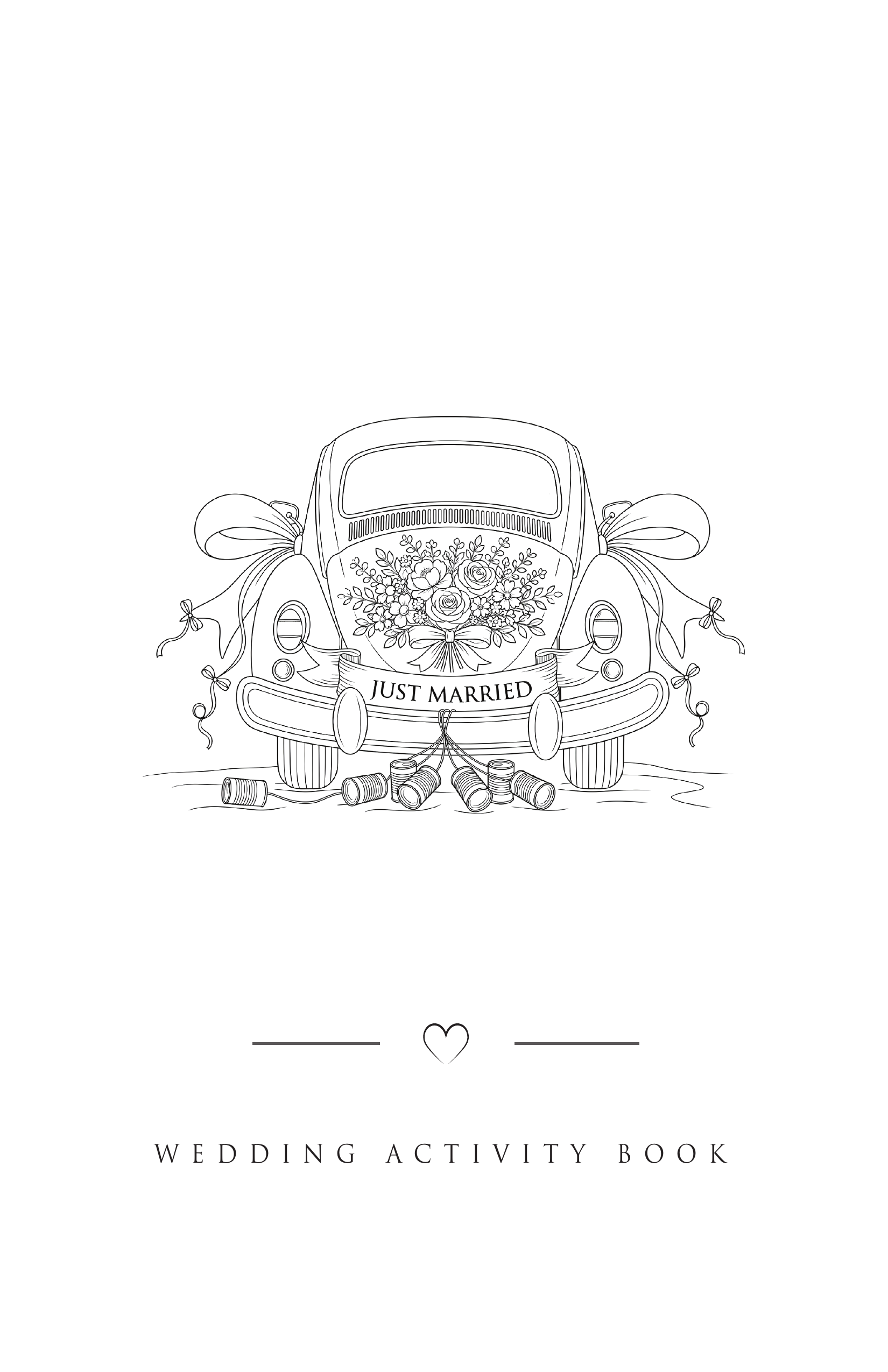 Exact preview of the printed wedding activity book cover