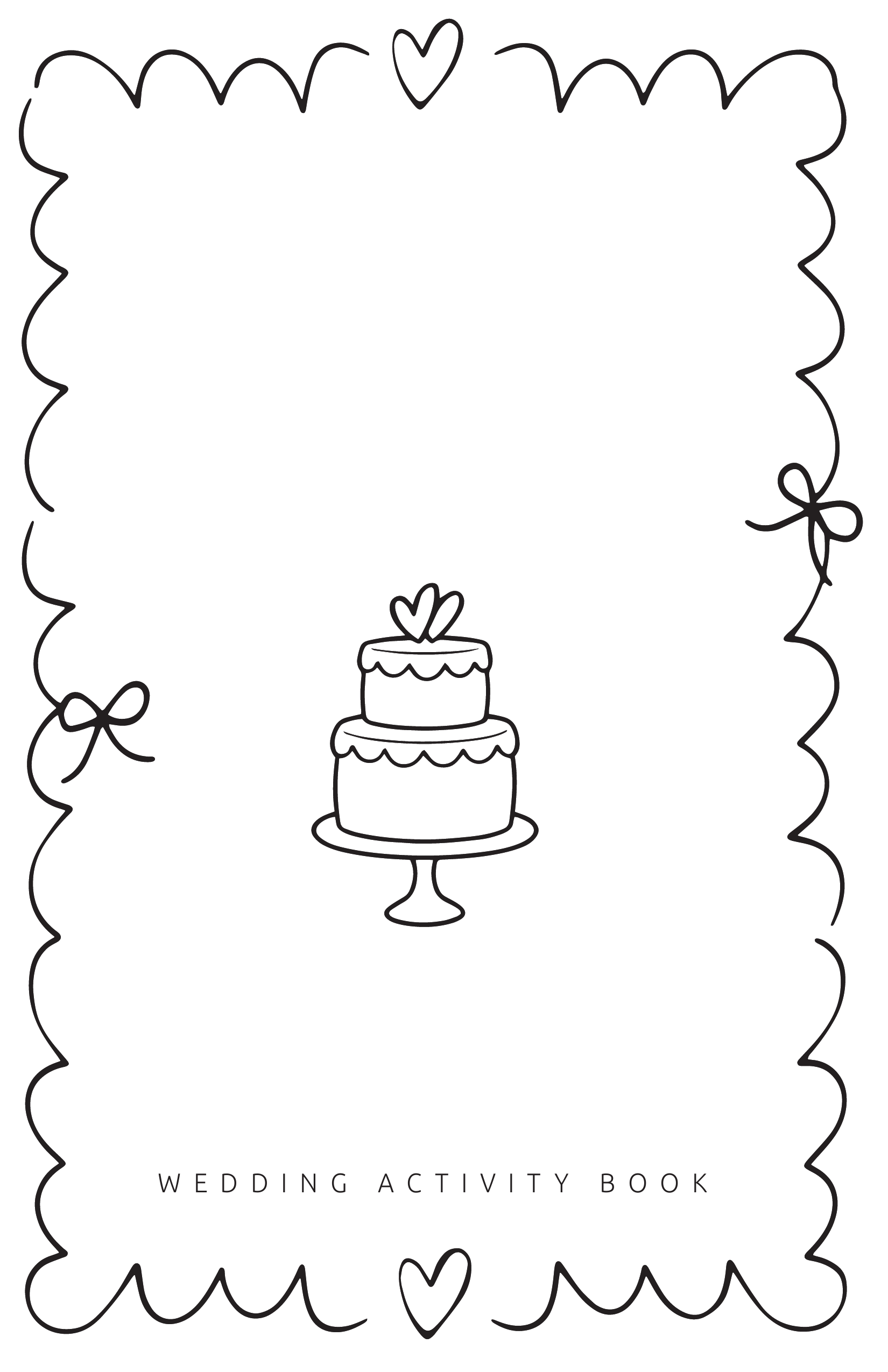 Exact preview of the printed wedding activity book cover